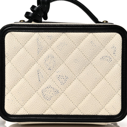 Chanel Caviar Quilted Small CC Filigree Vanity Case White Black 10 of 10