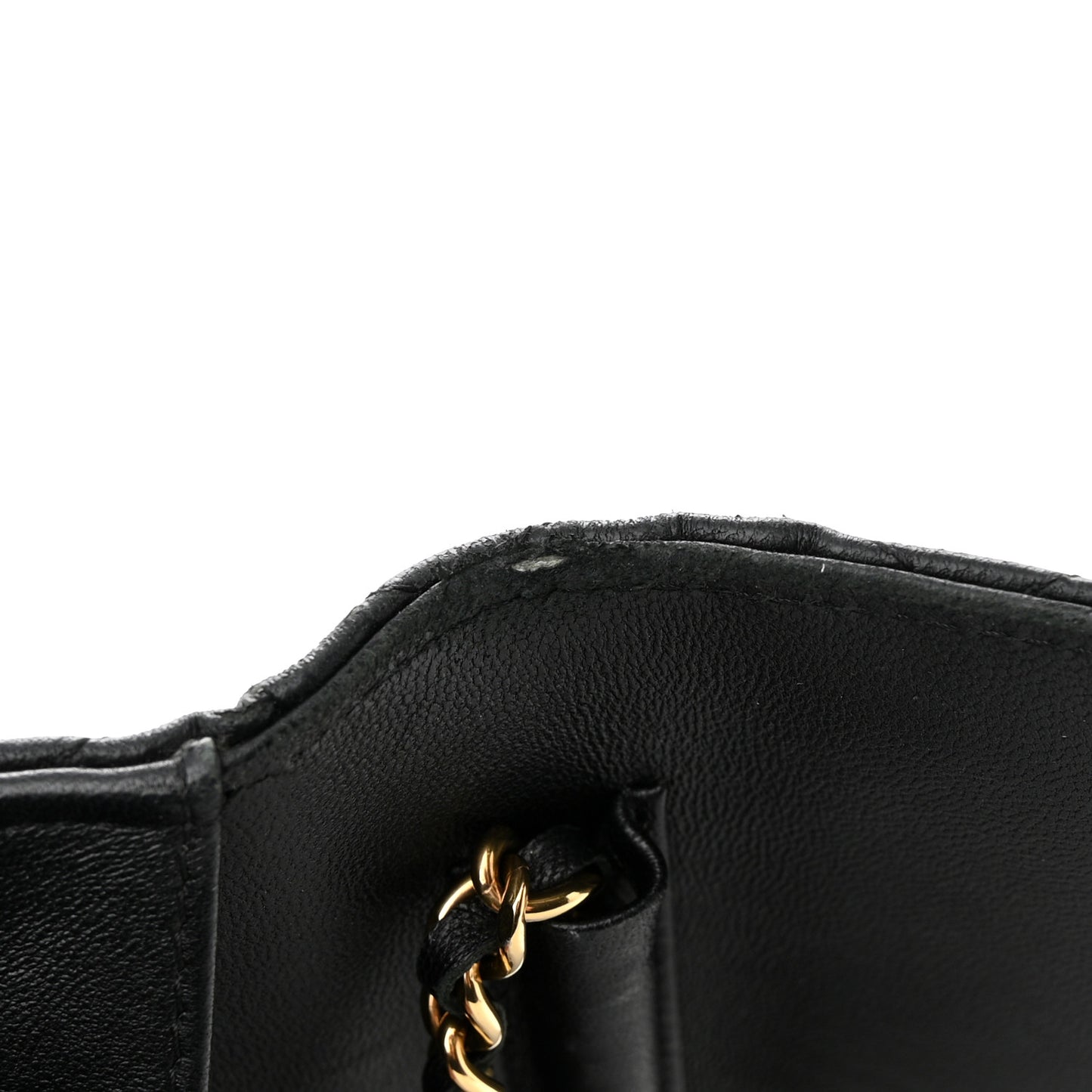 Lambskin Quilted Enamel Coco Casino Wallet On Chain WOC Black