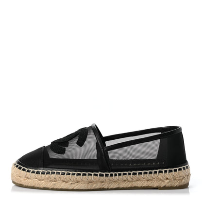Chanel Mesh Grosgrain CC Espadrilles 36 Black 1 of 8