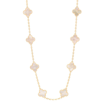 Van Cleef & Arpels 18K Yellow Gold Mother of Pearl 20 Motifs Vintage Alhambra Necklace 1 of 6