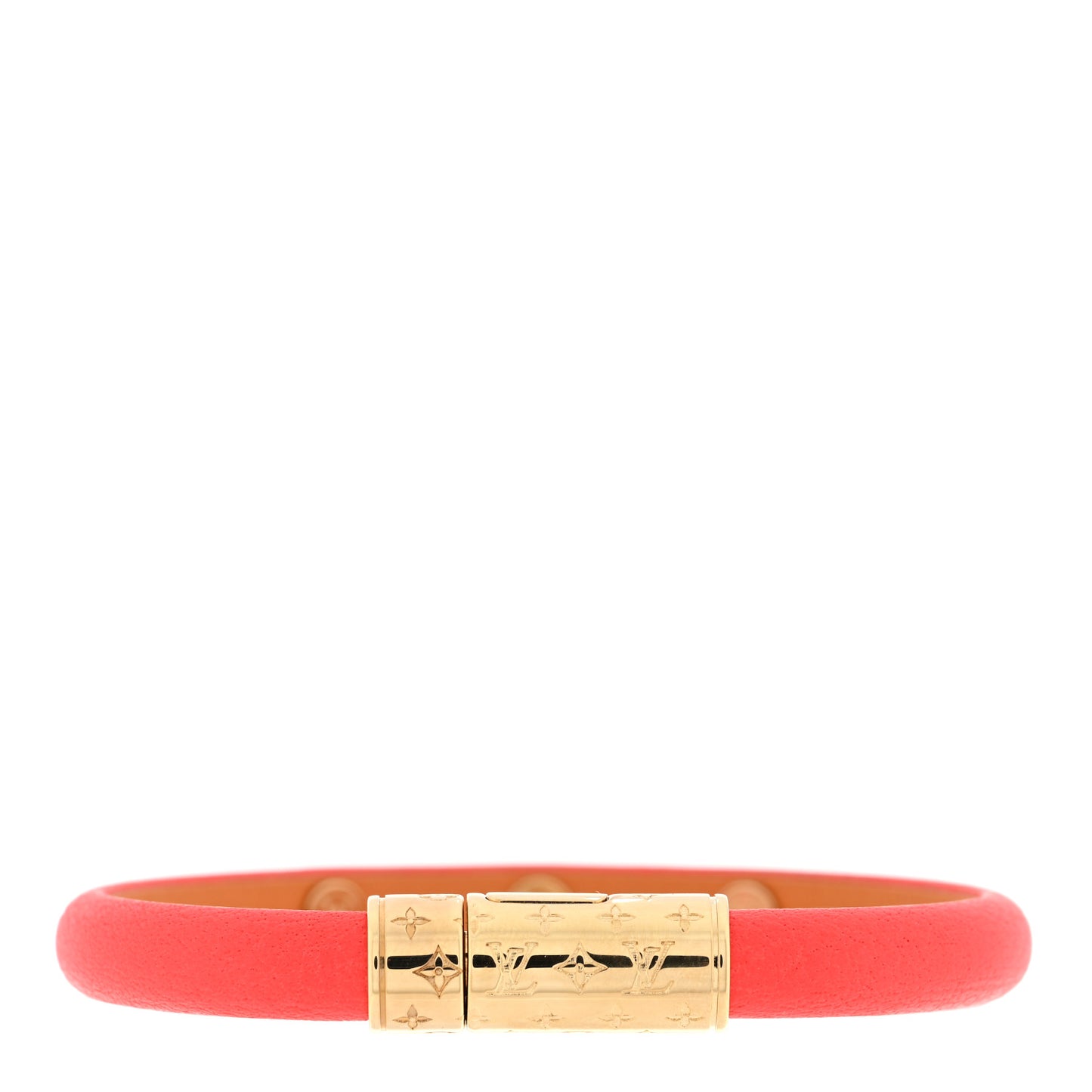 Calfskin Yummy LV Bracelet 17 Coral