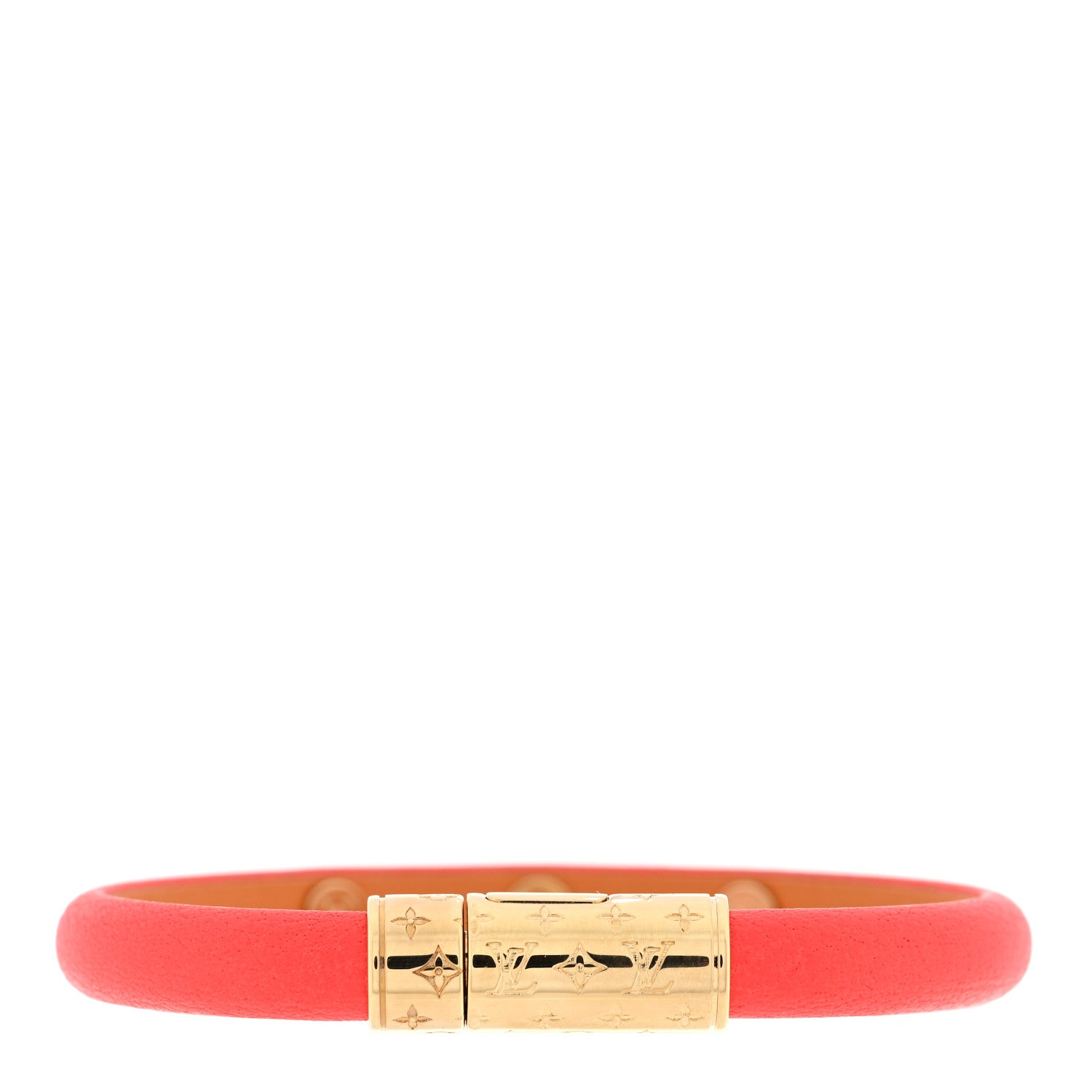 Louis Vuitton Calfskin Yummy LV Bracelet 17 Coral 2 of 3
