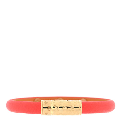 Louis Vuitton Calfskin Yummy LV Bracelet 17 Coral 2 of 3