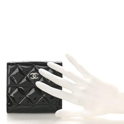 Chanel Patent Quilted Compact French Flap Wallet Black 2 of 10