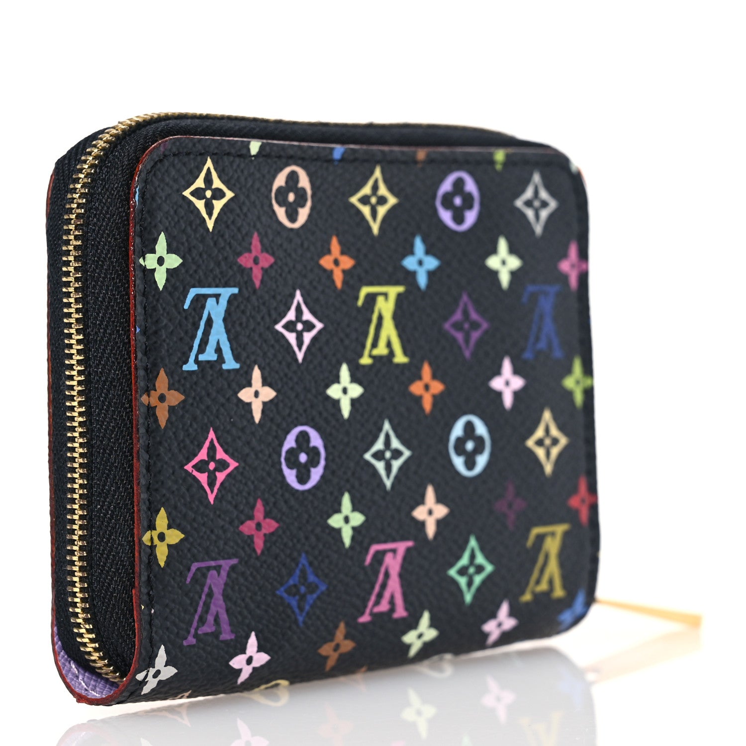 Louis Vuitton Monogram Multicolor Zippy Coin Purse Black Violet 3 of 9