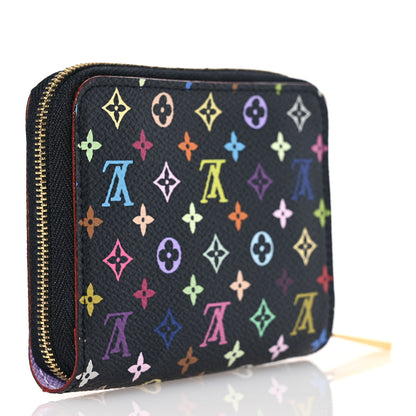 Louis Vuitton Monogram Multicolor Zippy Coin Purse Black Violet 3 of 9