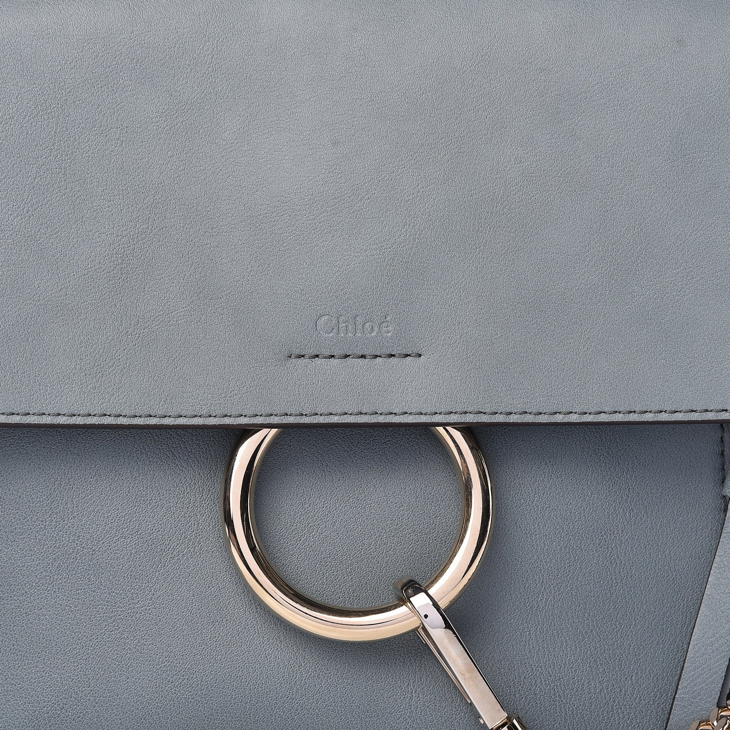 Chloe Calfskin Small Faye Day Shoulder Bag Cloudy Blue 11 of 11
