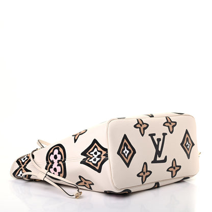 Louis Vuitton Monogram Giant Wild At Heart Neverfull MM Creme 3 of 5
