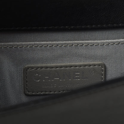 Chanel Calfskin Chevron Quilted Small Boy Flap Black 9 of 10