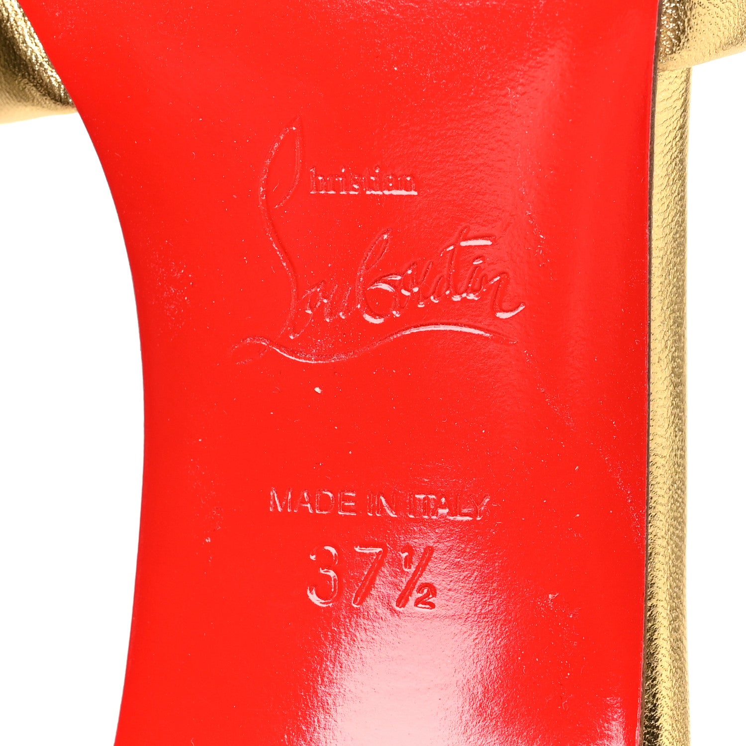 Christian Louboutin Metallic Calfskin Simply Me 70 Slide Sandals 37.5 Gold 6 of 7