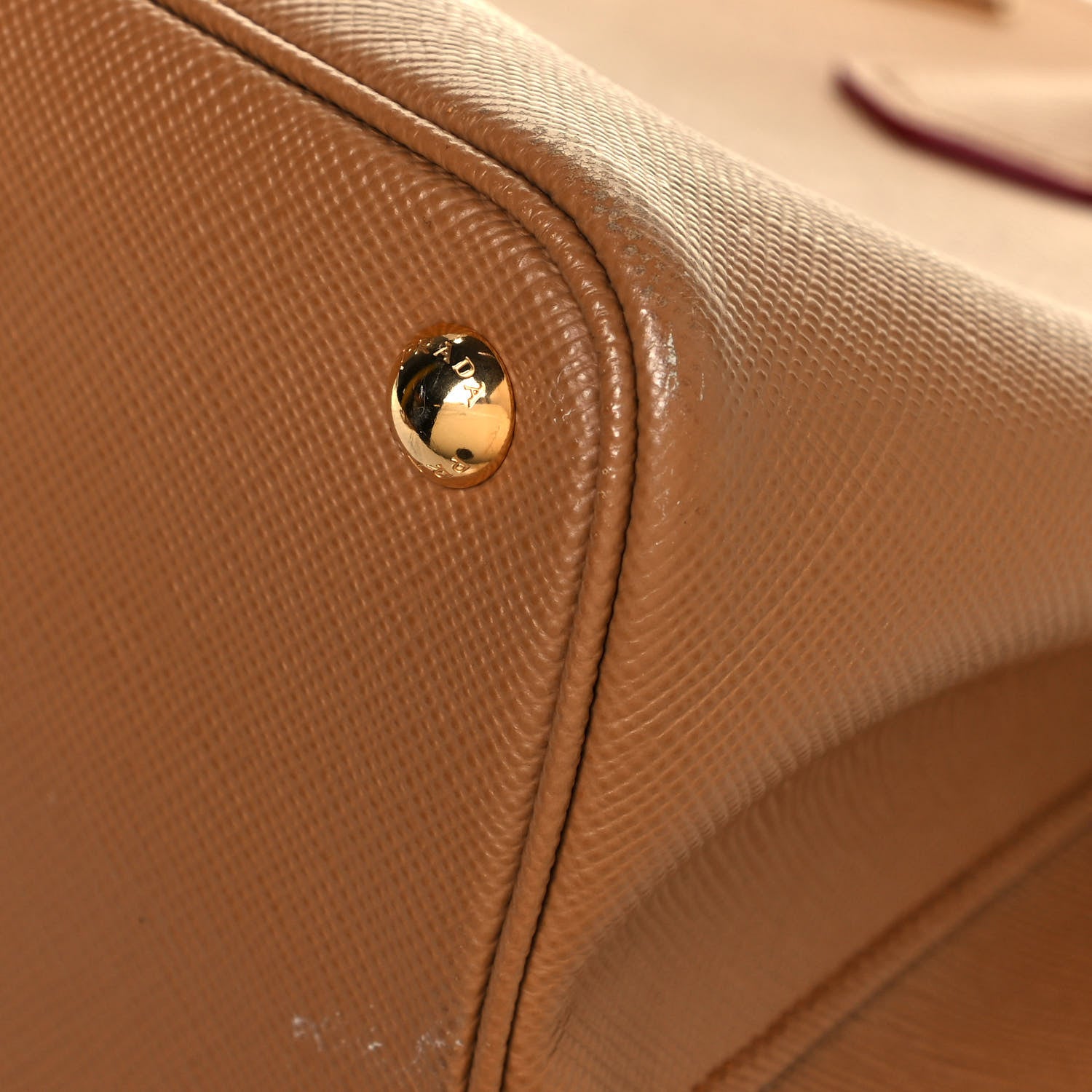 Prada Saffiano Cuir Small Double Bag Caramel Fuoco 9 of 13