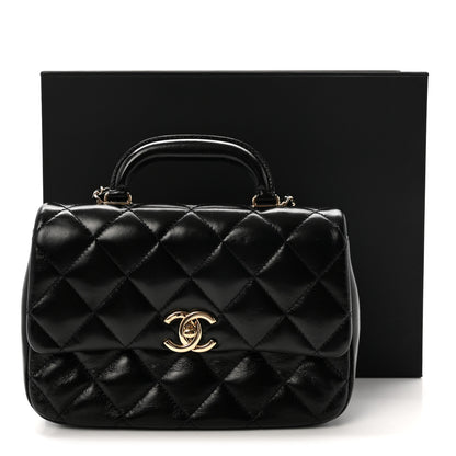 Chanel Shiny Lambskin Quilted Coco Trip Flap Bag Black 11 of 11