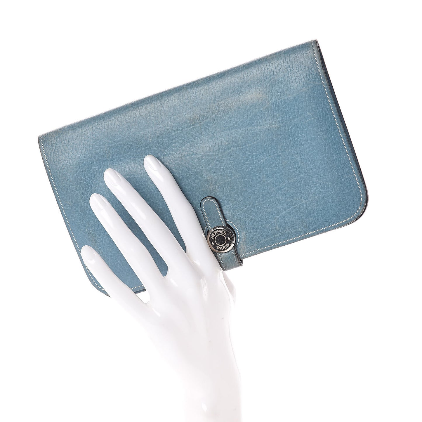 Togo Dogon Duo Wallet Blue Jean