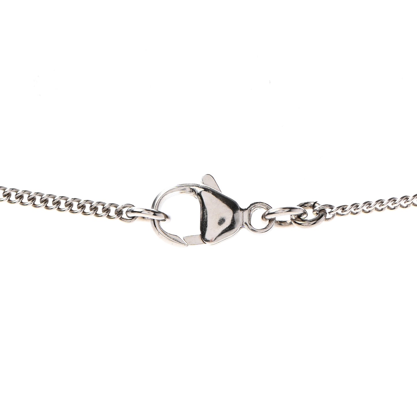 Crystal Pearl Twisted CC Drop Necklace Silver