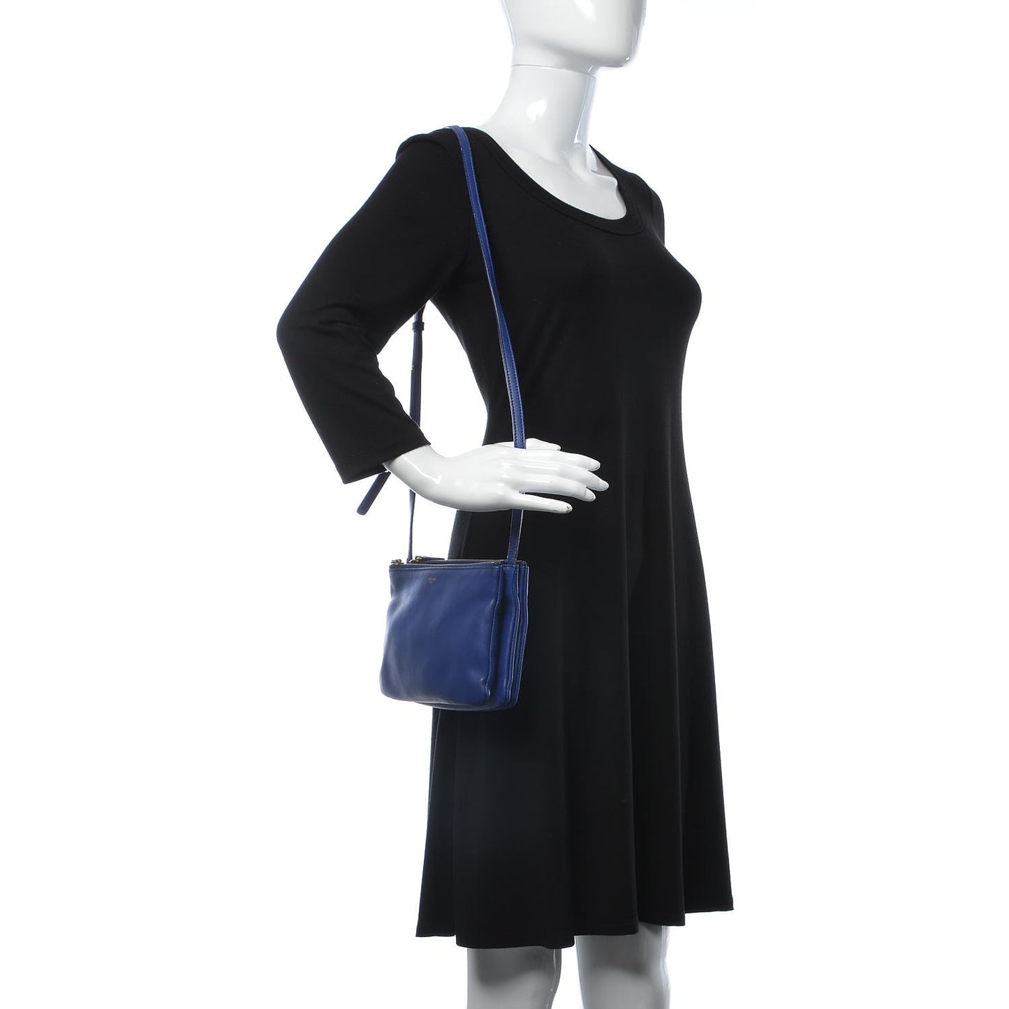 Lambskin Small Trio Crossbody Bag Electric Blue