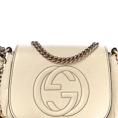 Gucci Pebbled Calfskin Small Soho Flap Crossbody Off White 8 of 21