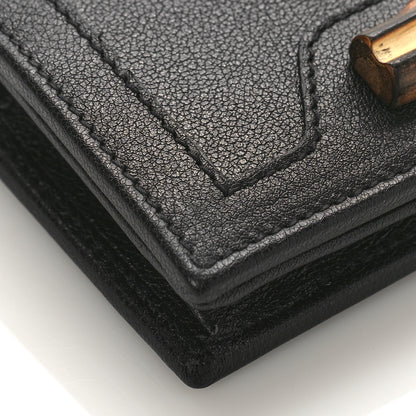 Gucci Wonka Grain Calfskin Diana Card Case Wallet Black 7 of 9