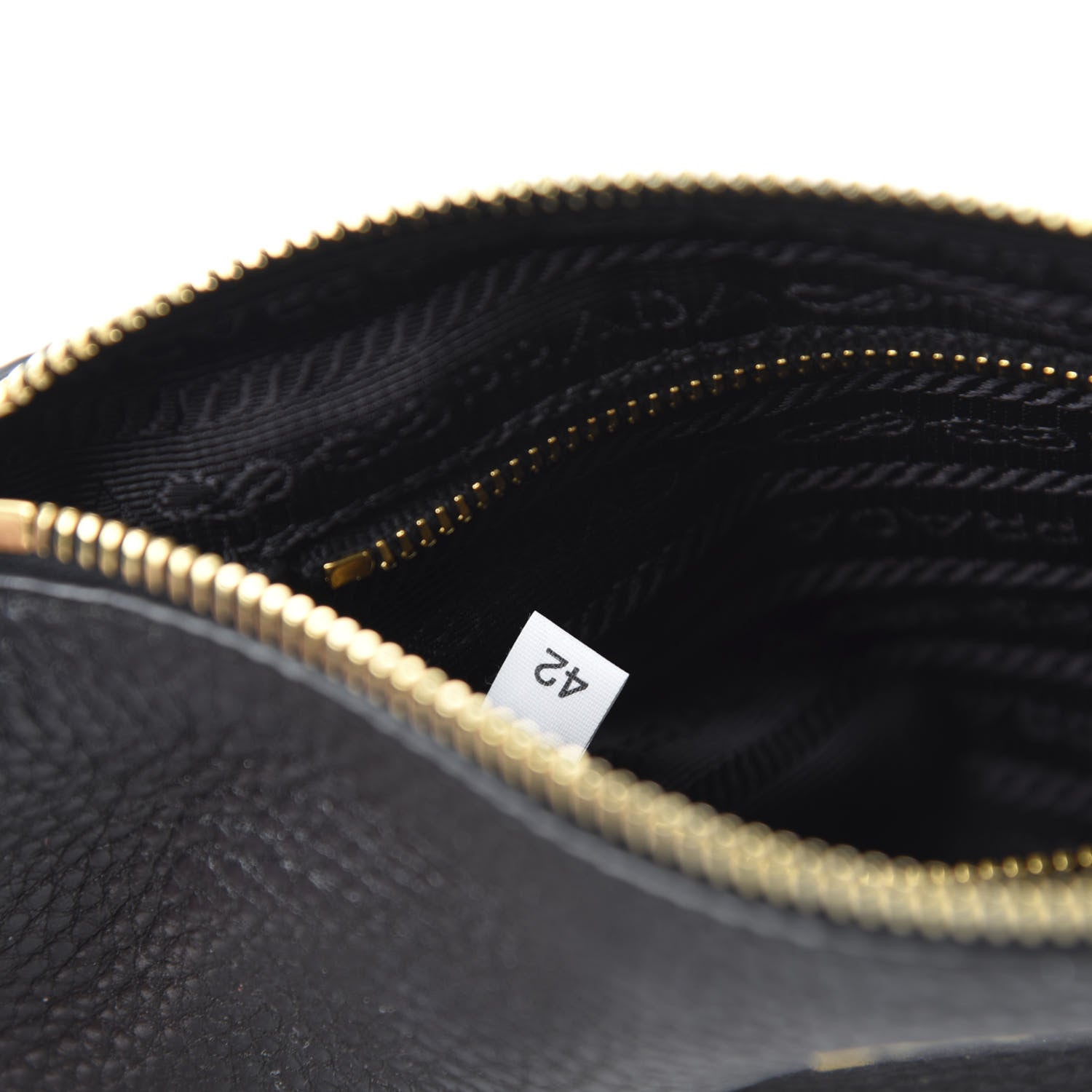 Prada Vitello Daino Pochette Bag Black 9 of 10