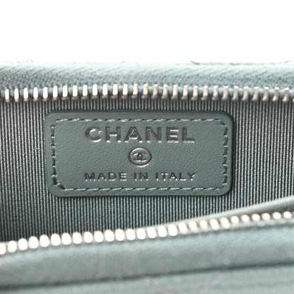Chanel Caviar Quilted Zip Card Holder Light Blue 6 of 11