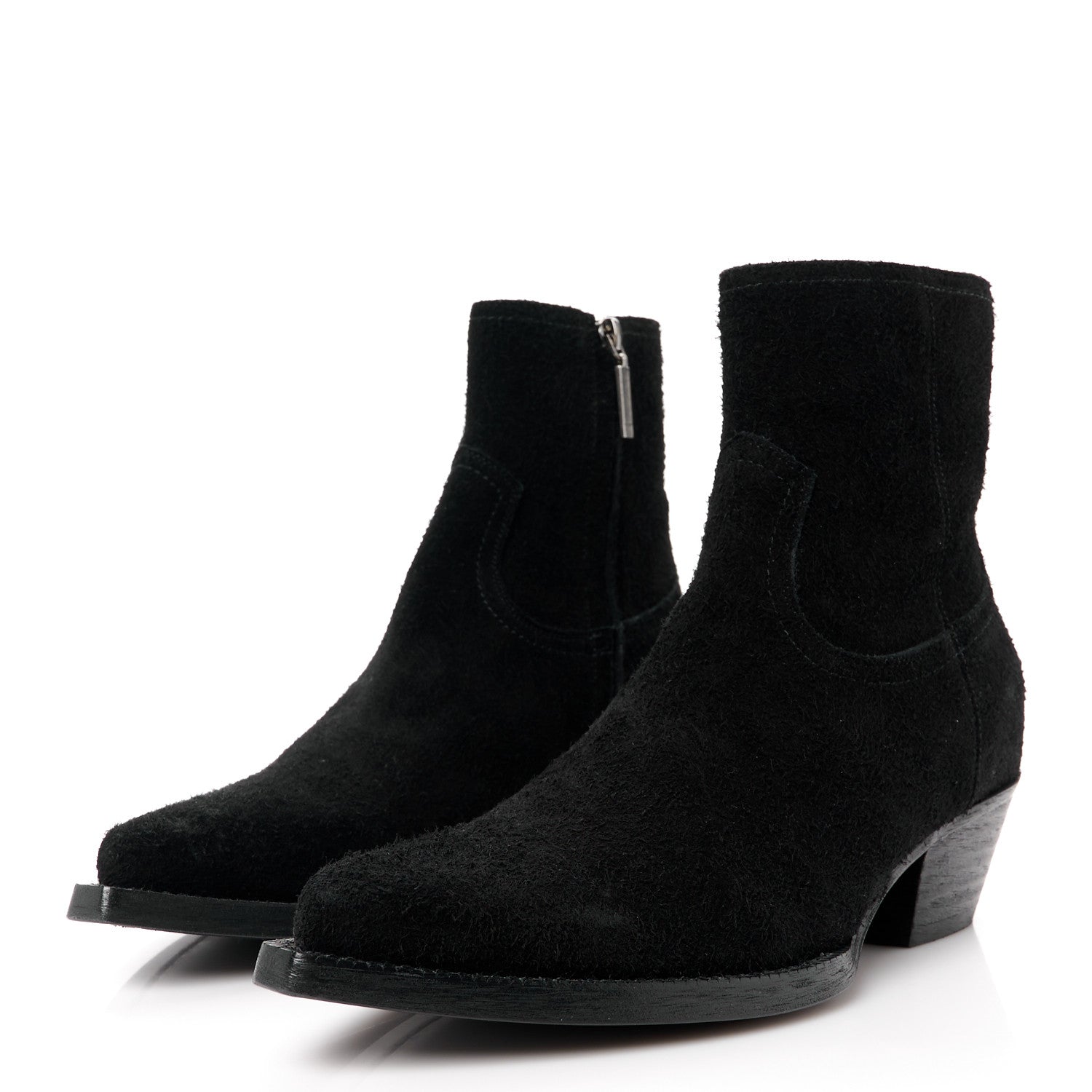 Saint Laurent Wool Crosta Lukas Zipped 40 Boots 42 Black 3 of 9