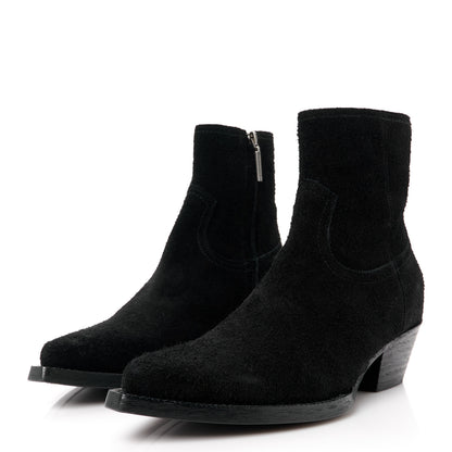 Saint Laurent Wool Crosta Lukas Zipped 40 Boots 42 Black 3 of 9