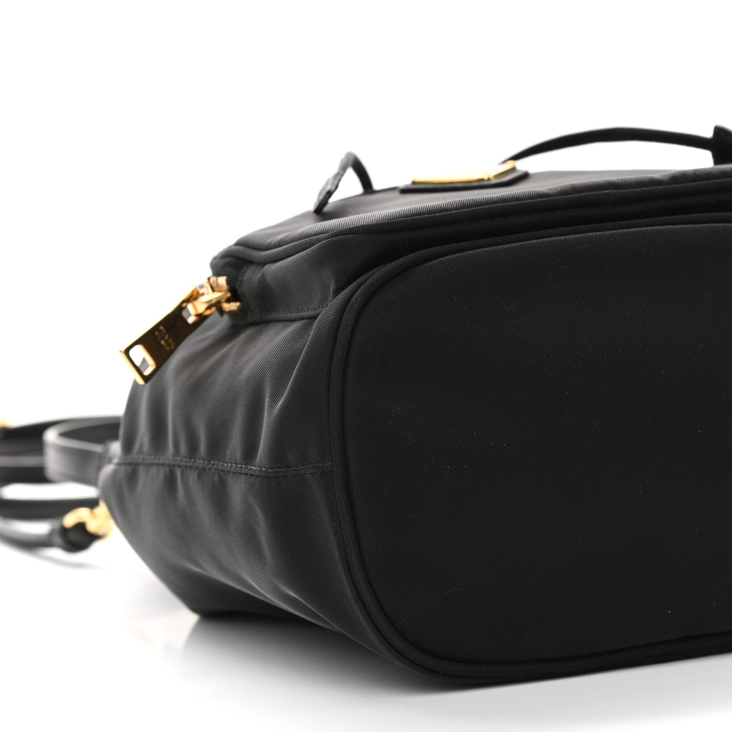 Saffiano Tessuto Nylon Mini Bucket Crossbody Bag Black