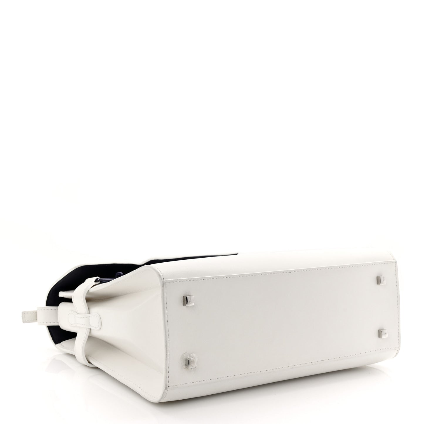 Box Calfskin Ink Blot MM Tempete Satchel Ivory Blue