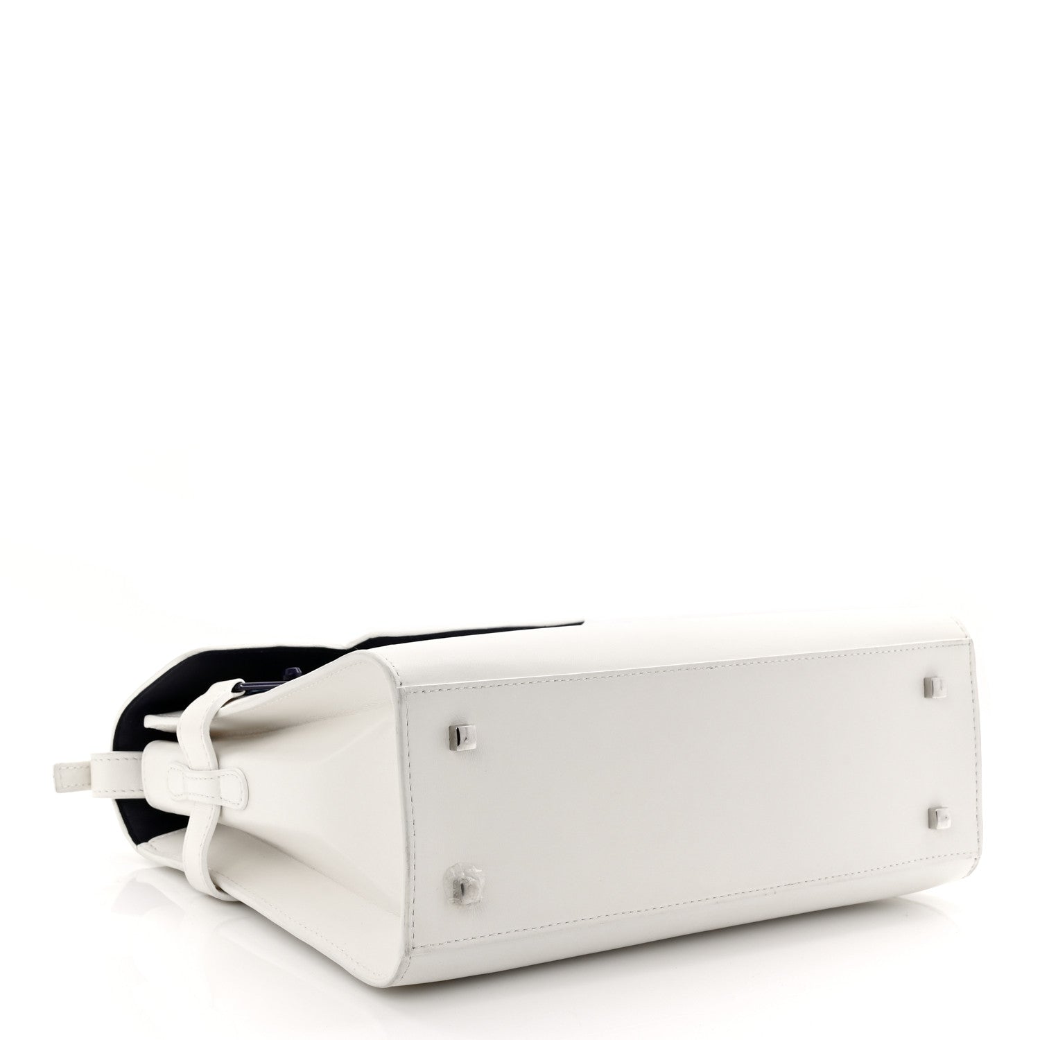 Delvaux Box Calfskin Ink Blot MM Tempete Satchel Ivory Blue 5 of 11