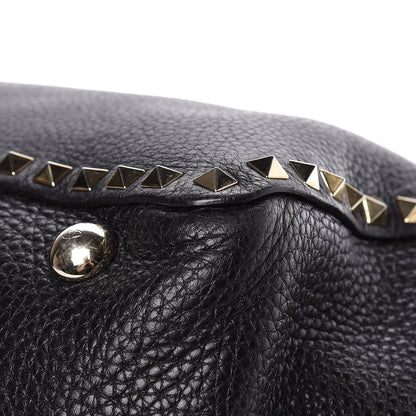 Valentino Garavani Alce Printed Calfskin Medium Rockstud Tote Black 18 of 20