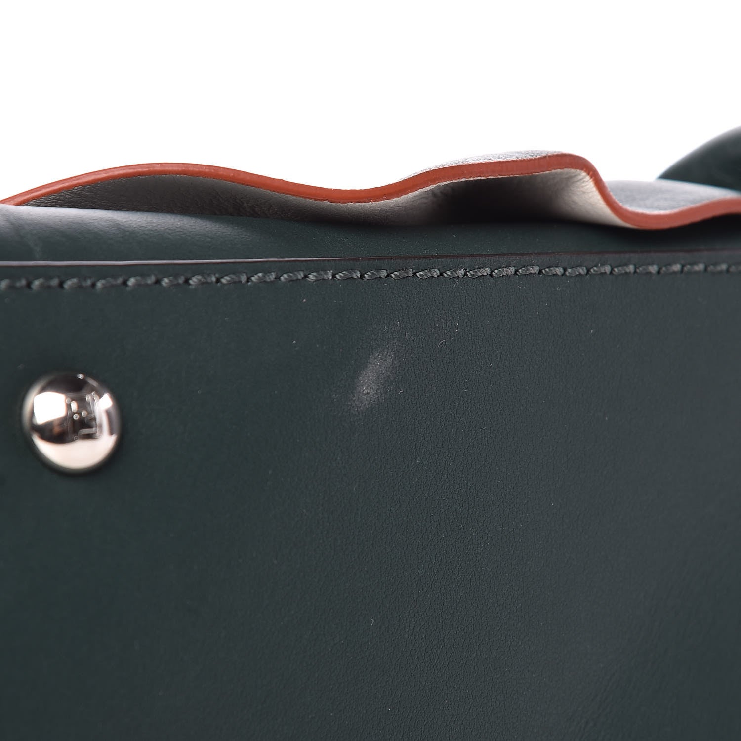Fendi Vitello Baltico Century Dolce Waves DotCom Satchel Verde Inglese White 13 of 15