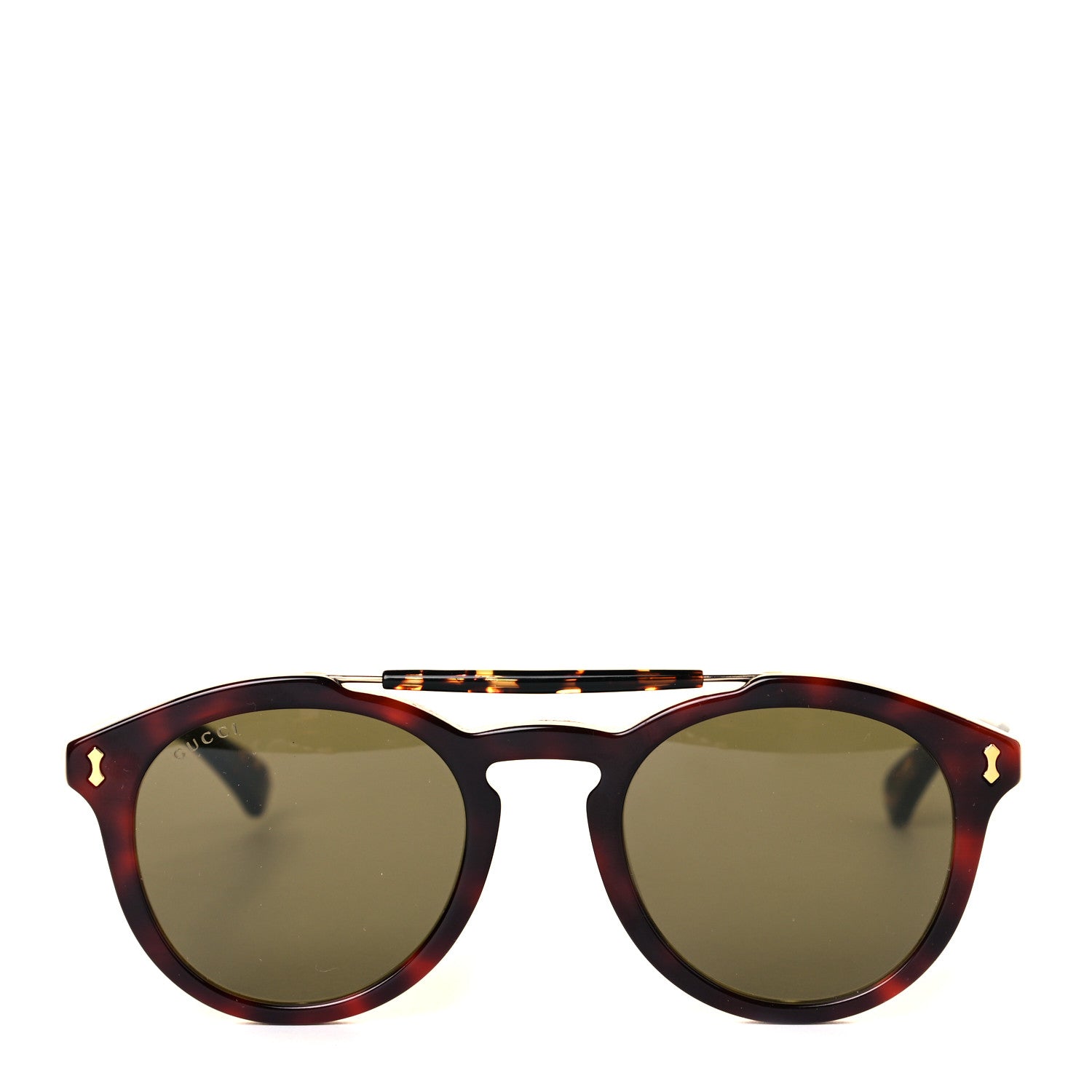 Gucci Round Avana Sunglasses GG0124SA Tortoise 2 of 7