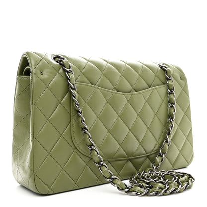 Chanel Lambskin Quilted Medium Double Flap Green 3 of 11