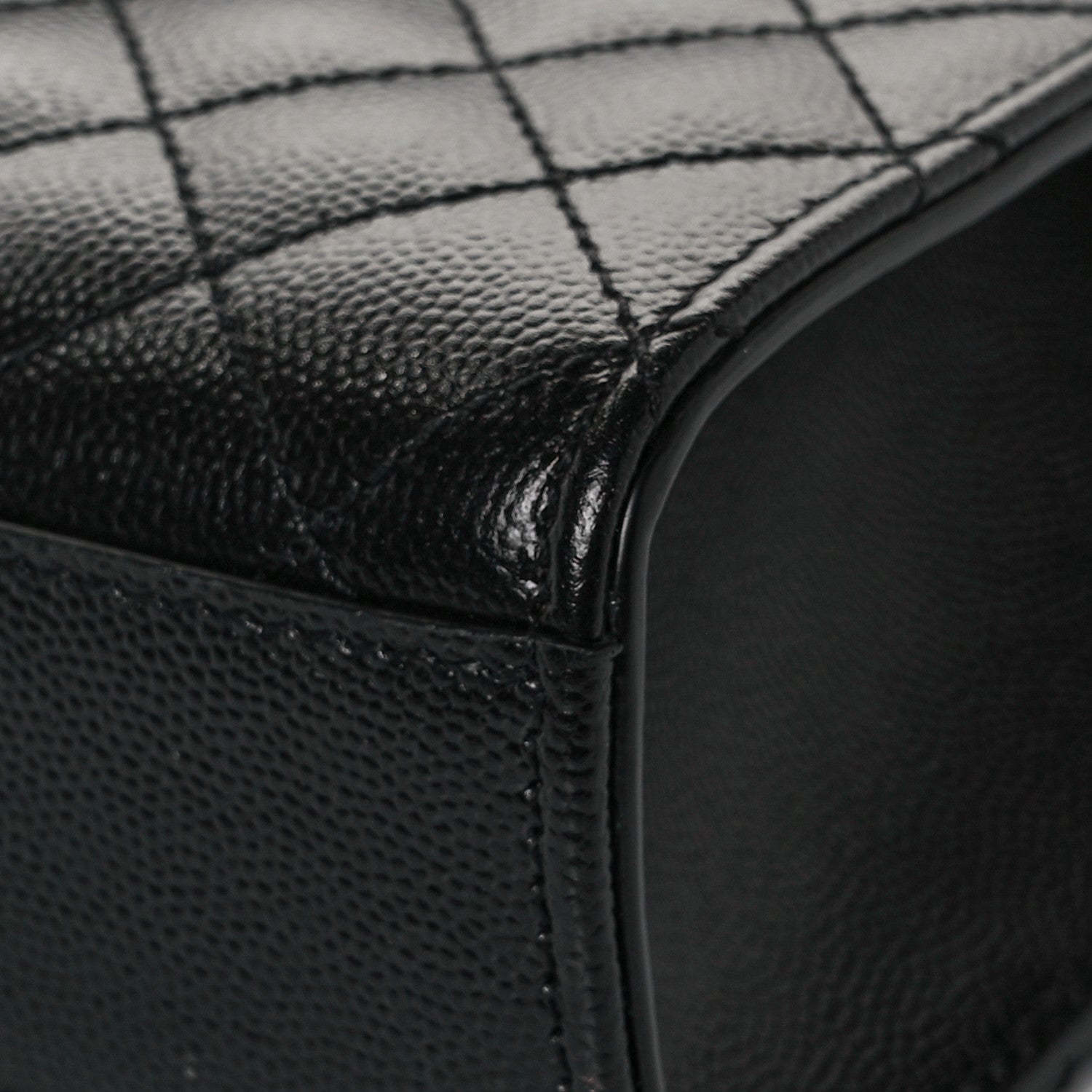 Saint Laurent Grain De Poudre Textured Mixed Matelasse Triquilt Medium Monogram Satchel Black 9 of 12