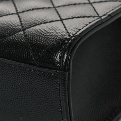 Saint Laurent Grain De Poudre Textured Mixed Matelasse Triquilt Medium Monogram Satchel Black 9 of 12