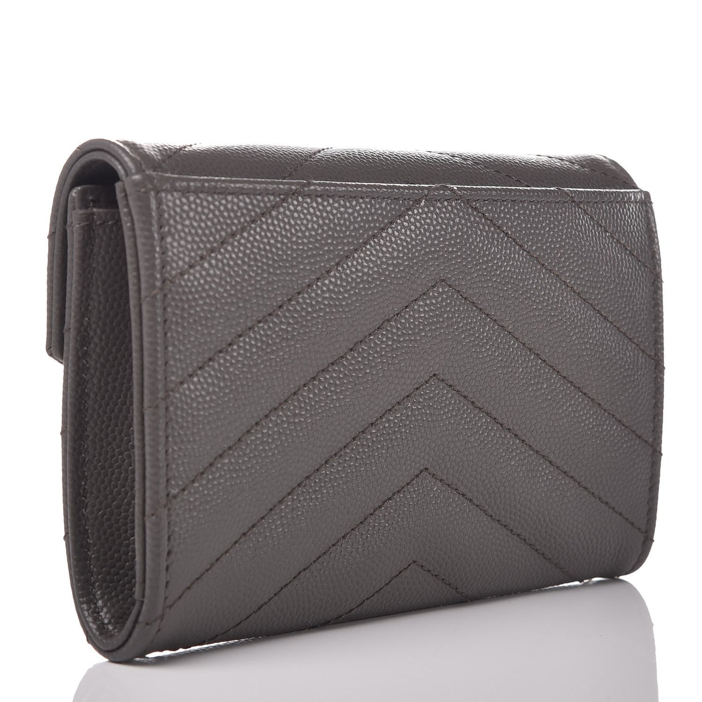 Grain De Poudre Matelasse Chevron Small Monogram Envelope Wallet Earth