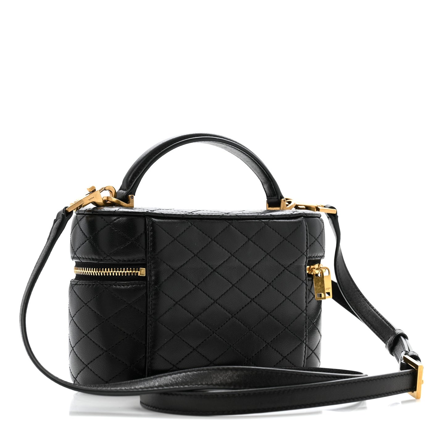 Lambskin Quilted Mini Gaby Vanity Case Black