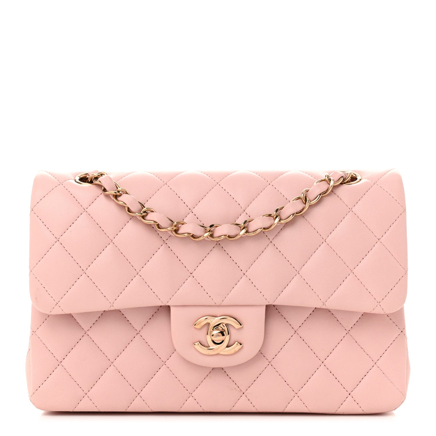 Chanel Lambskin Quilted Small Double Flap Light Pink 1 of 11