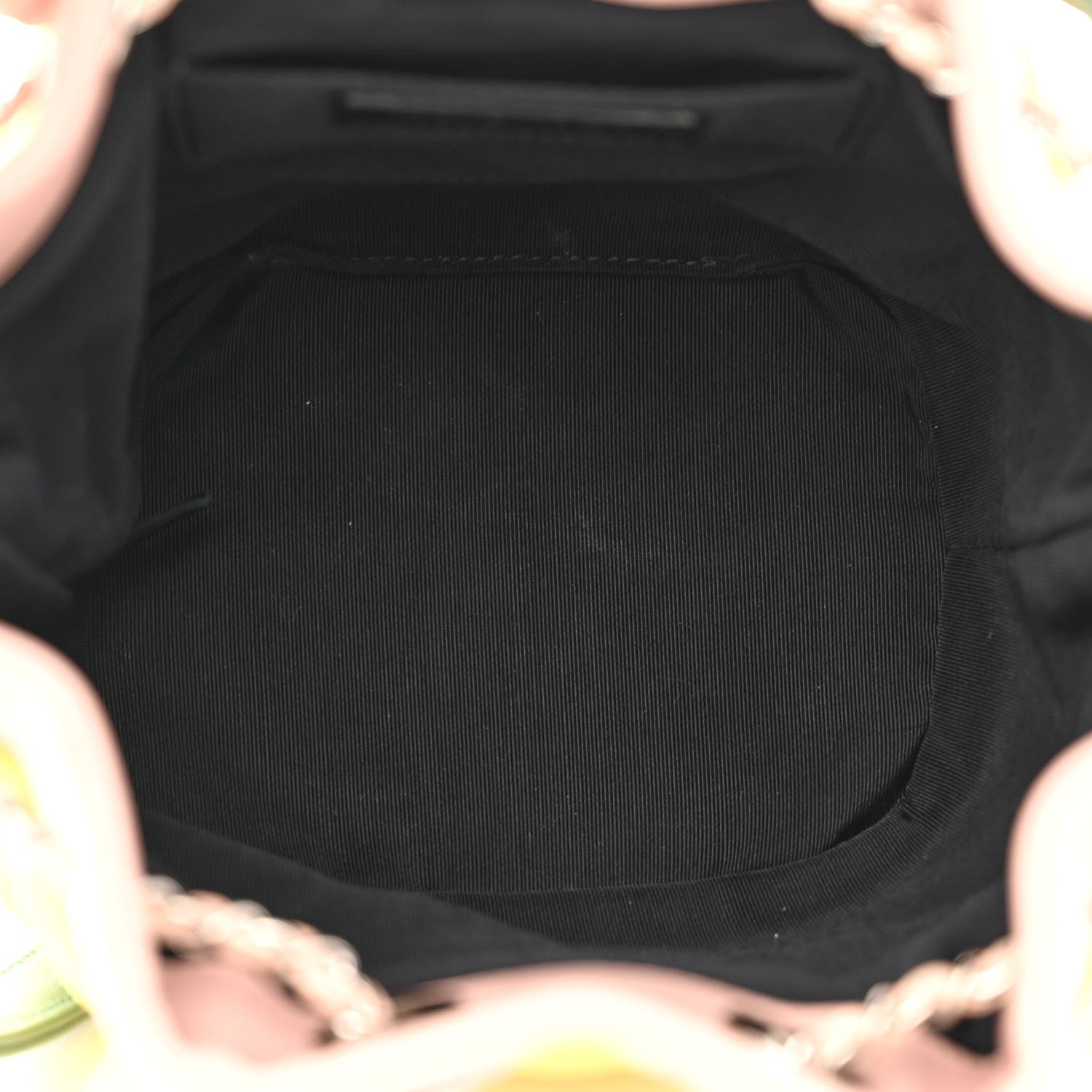 Chanel Lambskin Quilted Cuba Drawstring Tote Yellow Pink Green 5 of 10