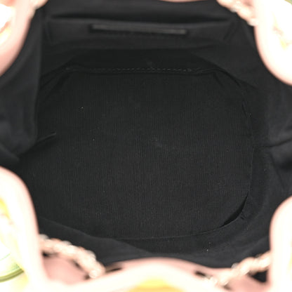 Chanel Lambskin Quilted Cuba Drawstring Tote Yellow Pink Green 5 of 10