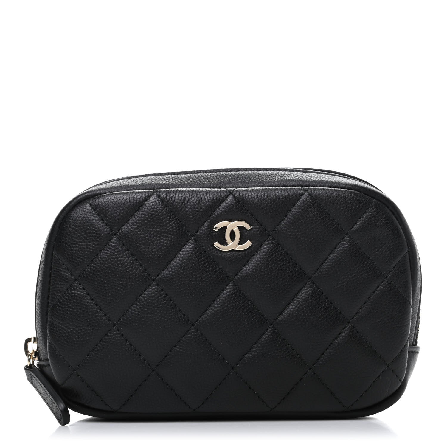 Chanel Caviar Quilted Small Curvy Pouch Cosmetic Case Black 1 of 10