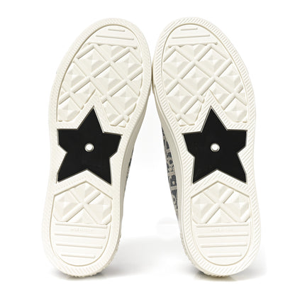 Christian Dior Oblique Chambray Raffia Effect Walk'N'Dior Low Top Sneakers 37 Blue Light Biscuit 6 of 8