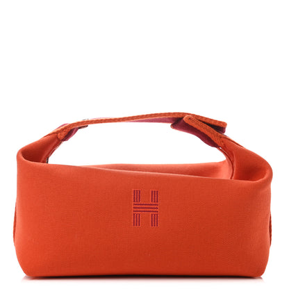 Hermes Canvas Small Bride-A-Brac Pouch Orange Burgundy 1 of 4