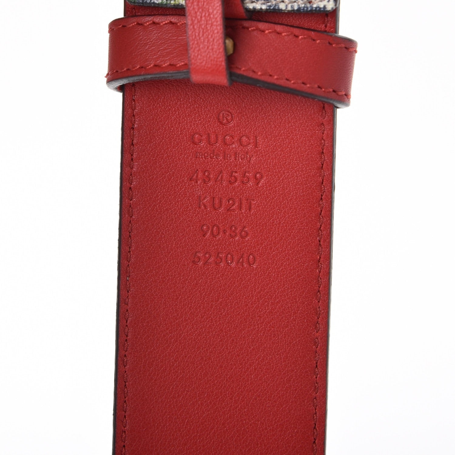 Gucci GG Plus Monogram Blooms Plaque Belt 90 36 Blue 7 of 7