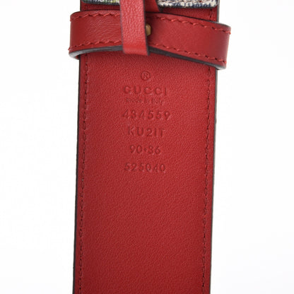 Gucci GG Plus Monogram Blooms Plaque Belt 90 36 Blue 7 of 7