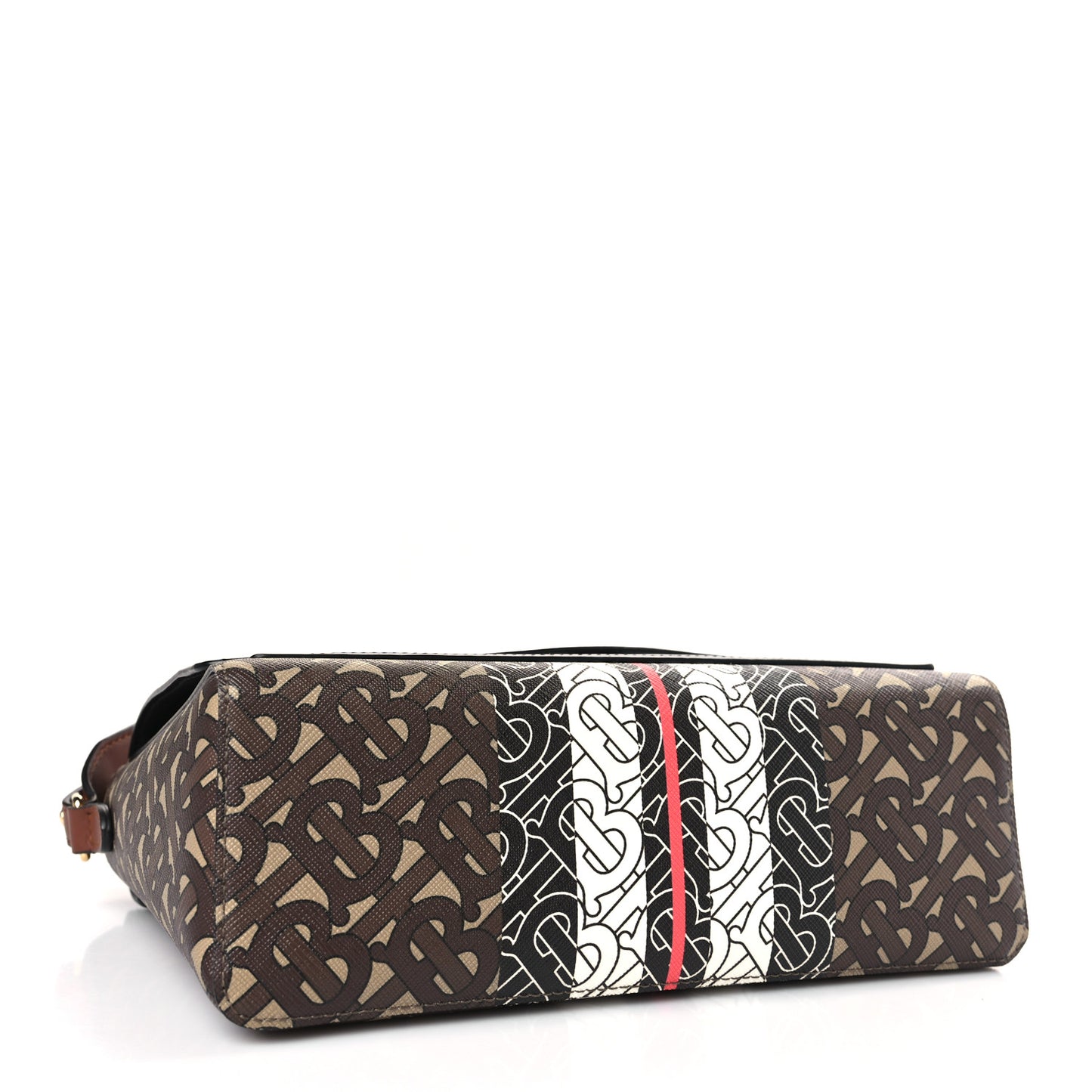 E-Canvas Monogram Stripe Note Crossbody Bag Bridle Brown