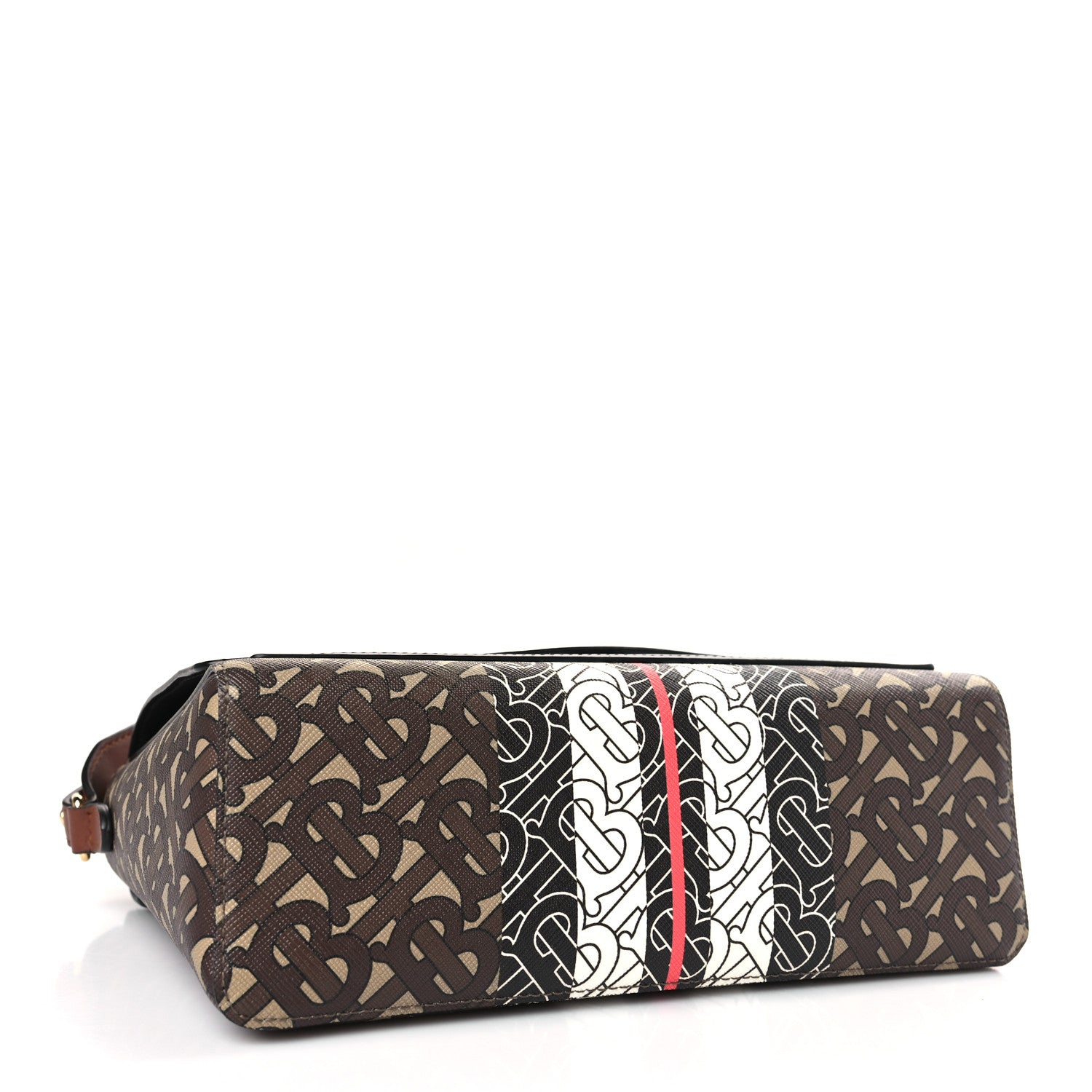 Burberry E-Canvas Monogram Stripe Note Crossbody Bag Bridle Brown 4 of 8