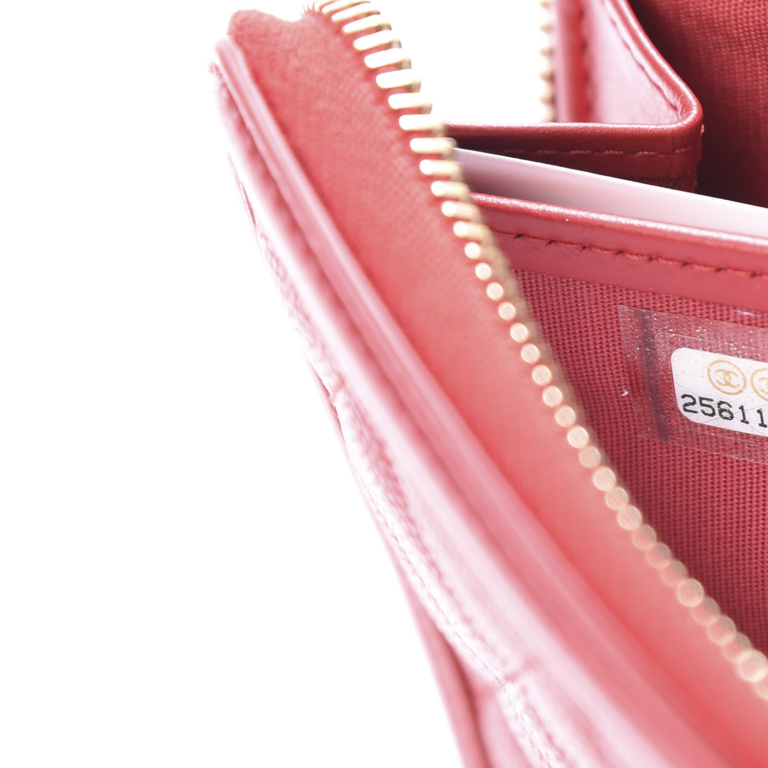 Chanel Caviar Quilted Filigree Zip Around Wallet Red 8 of 9