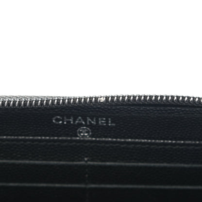 Chanel Caviar Quilted Boy Long Zip Around Wallet Black 9 of 9
