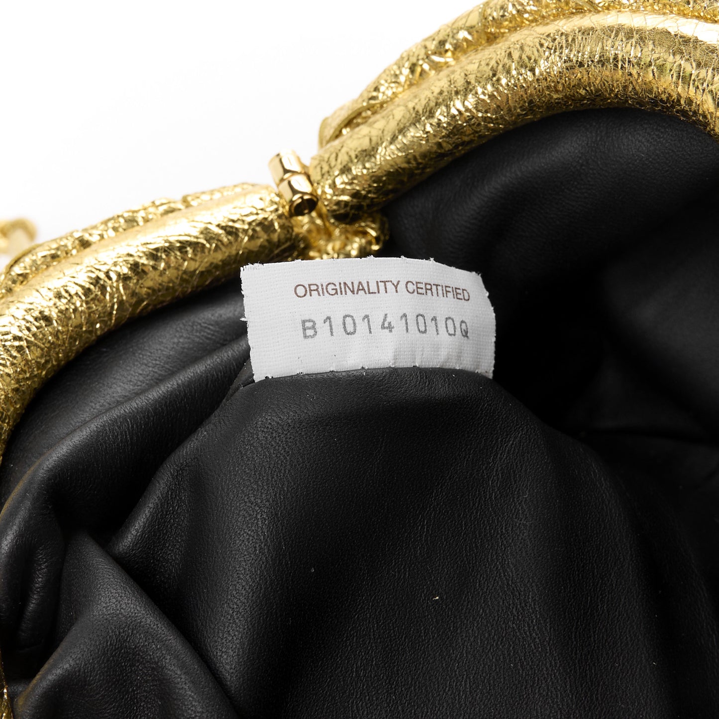 Metallic Nappa Intrecciato The Mini Pouch Oro
