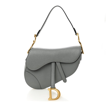 Christian Dior Grained Calfskin Saddle Bag Grey Stone 1 of 10